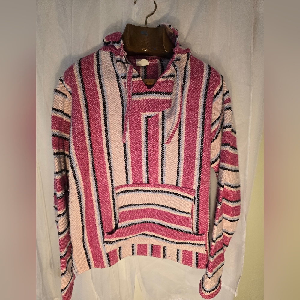 Striped Pink and White Women's Sweater